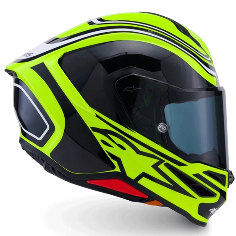 Alpinestars S-R7 Zeal täisnäoga mootorrattakiiver, fluokollane-must-valge