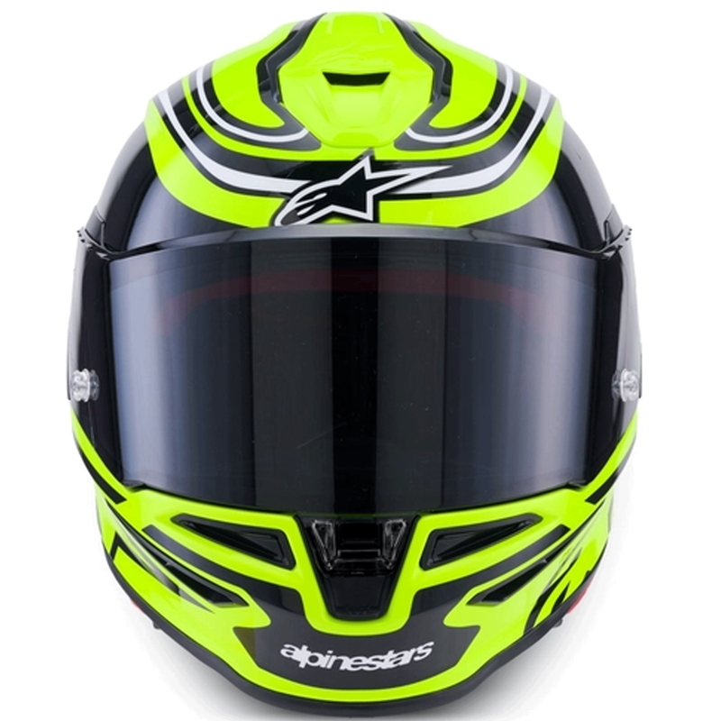 Alpinestars S-R7 Zeal täisnäoga mootorrattakiiver, fluokollane-must-valge