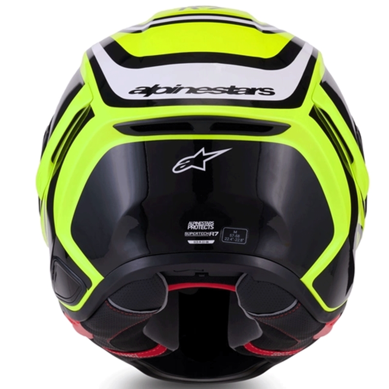 Alpinestars S-R7 Zeal täisnäoga mootorrattakiiver, fluokollane-must-valge