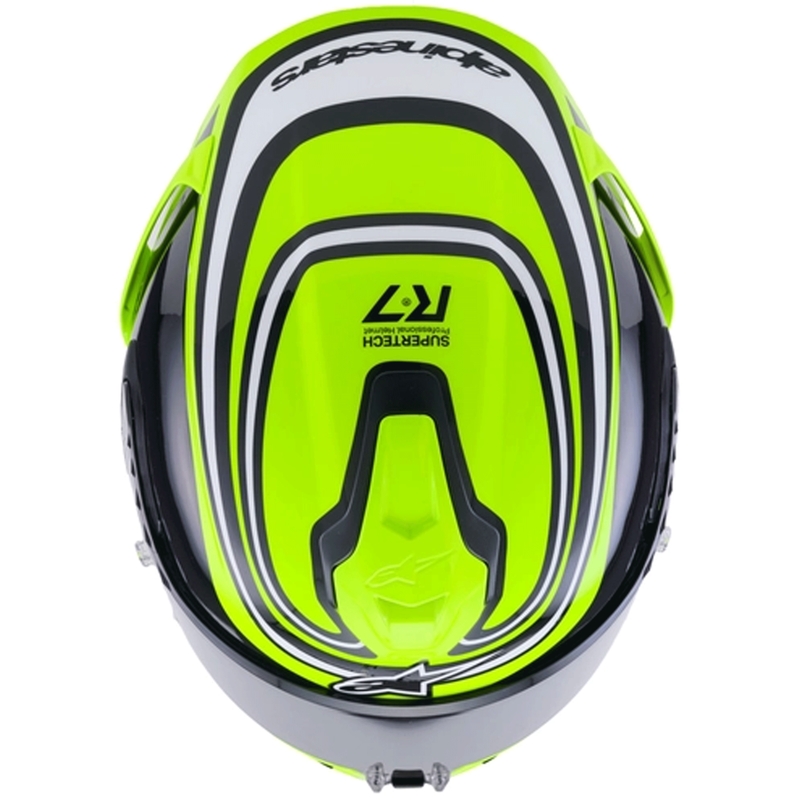 Alpinestars S-R7 Zeal täisnäoga mootorrattakiiver, fluokollane-must-valge