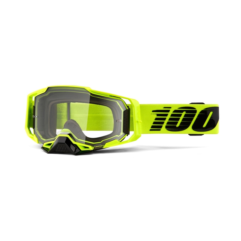 Motokross prillid 100% ARMEGA Nuclear Citrus kollane (läbipaistev plexi)