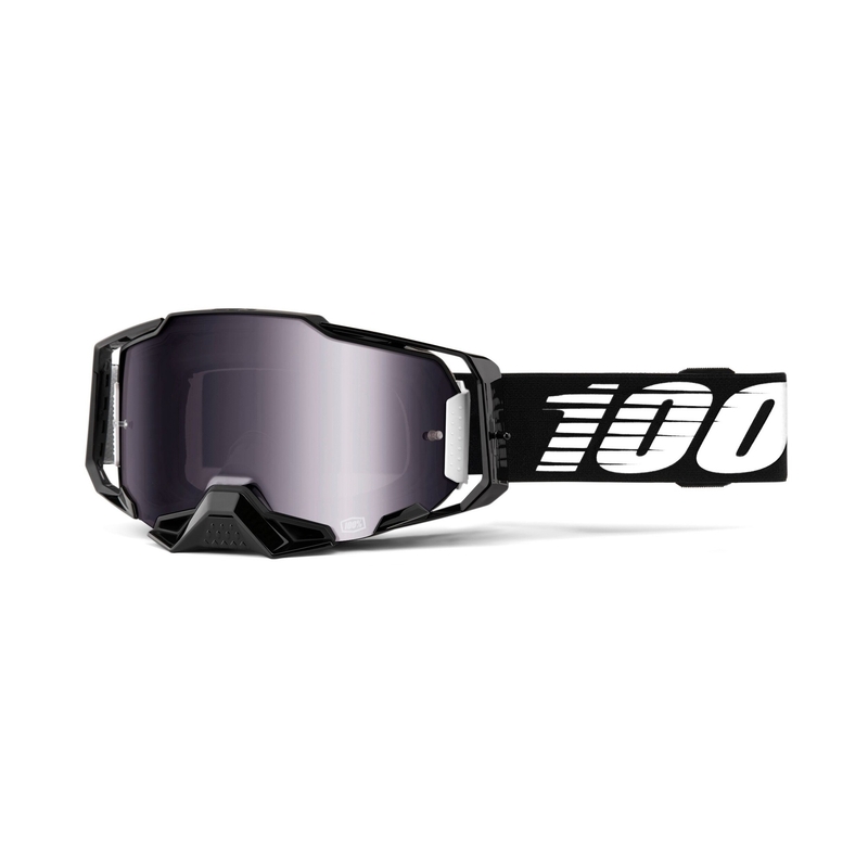 Motokross prillid 100% ARMEGA must (hõbedane plexi)