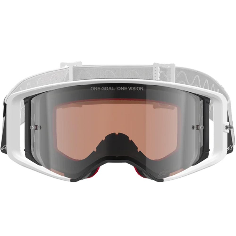 Alpinestars Supertech Corp motokrossiprillid valge-hallid punase pleksiklaasiga