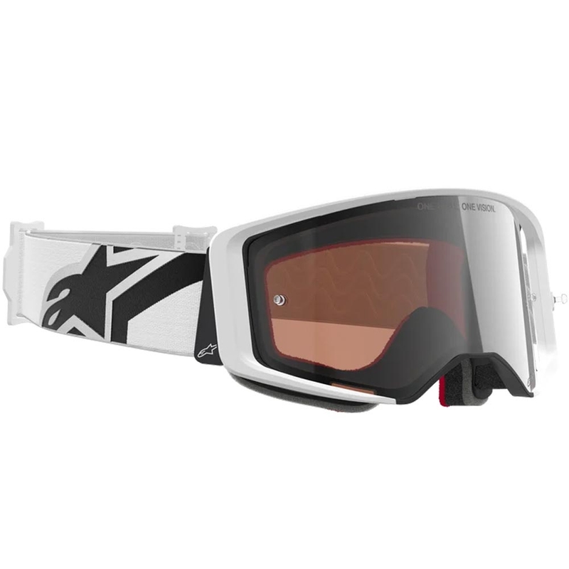 Alpinestars Supertech Corp motokrossiprillid valge-hallid punase pleksiklaasiga