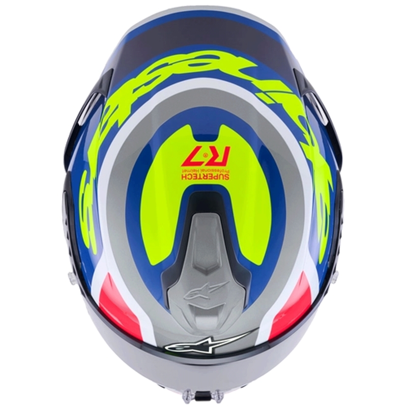 Alpinestars S-R7 Lumen täismaskiiver hõbe-must-roosa-fluorestseeruv kollane