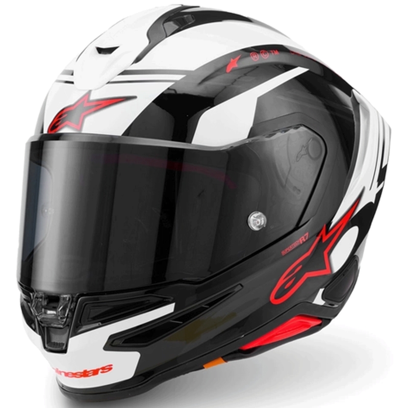 Alpinestars S-R7 A-Core täismaskiga mootorrattakiiver must-valge-punane
