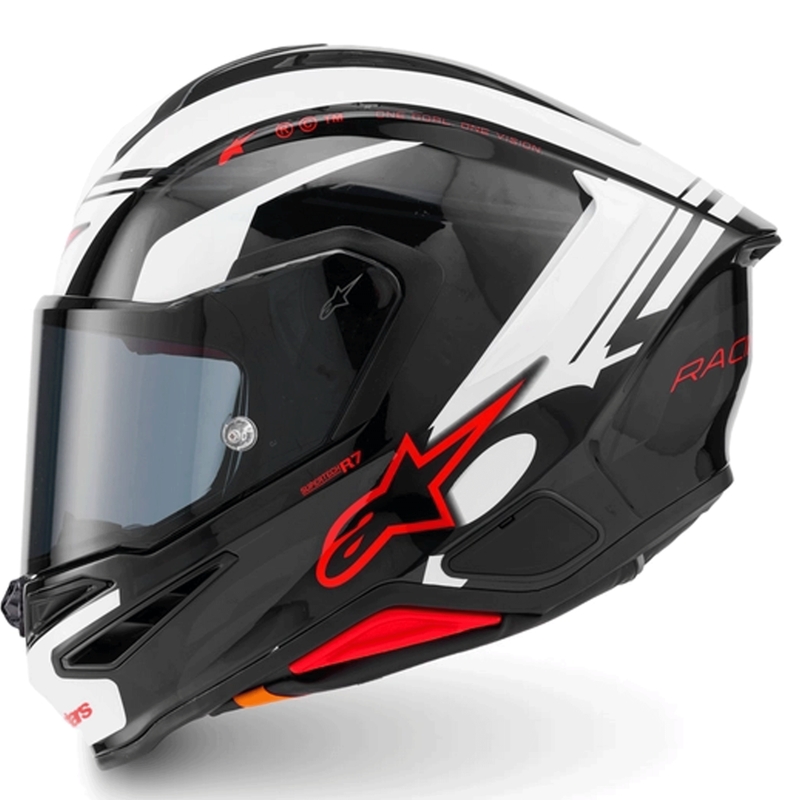 Alpinestars S-R7 A-Core täismaskiga mootorrattakiiver must-valge-punane