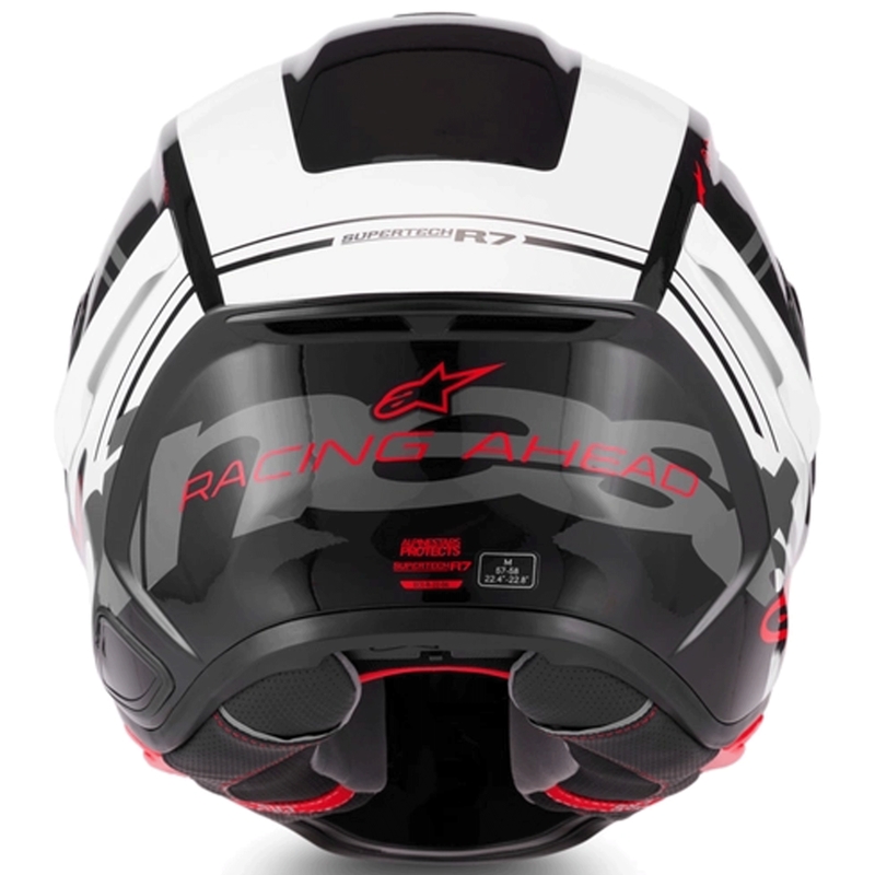 Alpinestars S-R7 A-Core täismaskiga mootorrattakiiver must-valge-punane