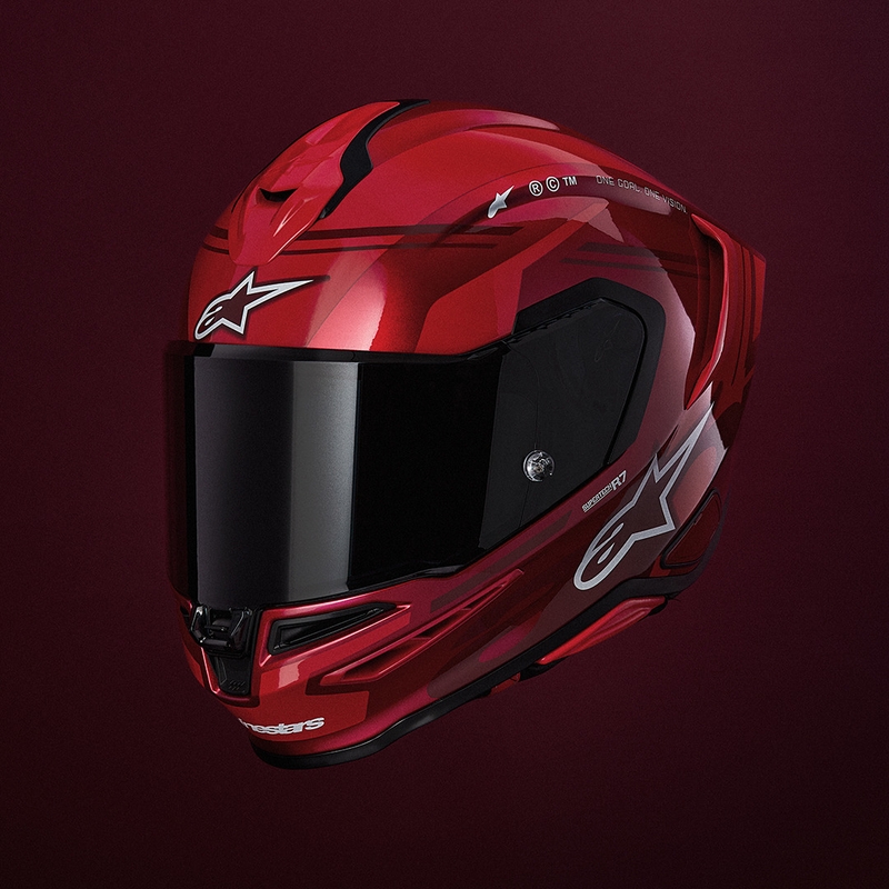 Alpinestars S-R7 A-Core täismaskiiver punane-valge