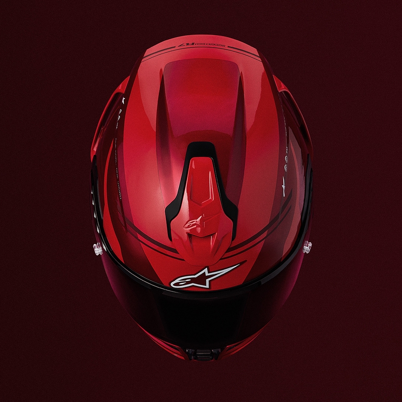 Alpinestars S-R7 A-Core täismaskiiver punane-valge
