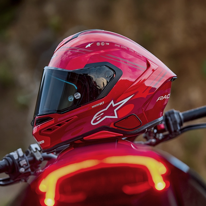 Alpinestars S-R7 A-Core täismaskiiver punane-valge