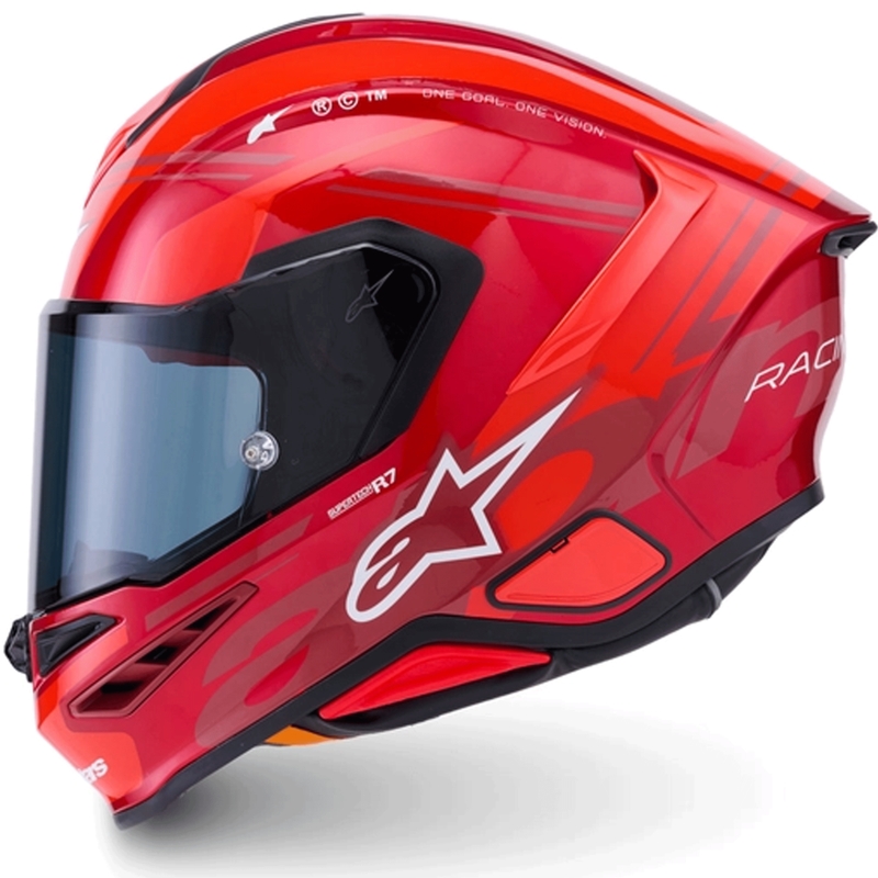 Alpinestars S-R7 A-Core täismaskiiver punane-valge