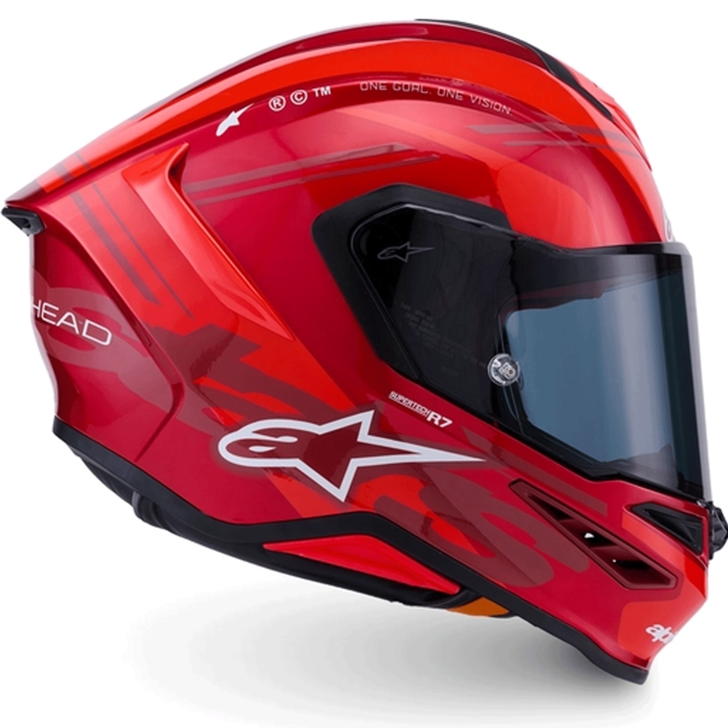 Alpinestars S-R7 A-Core täismaskiiver punane-valge