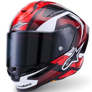 Alpinestars S-R7 Kinetis täismaskiga mootorrattakiiver must-punane-valge