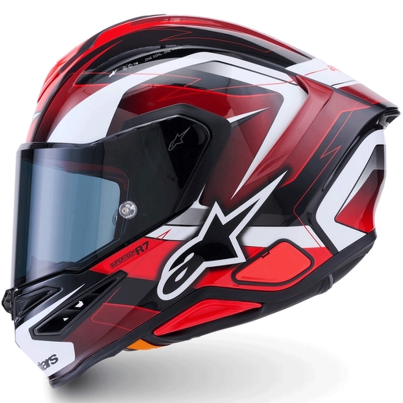 Alpinestars S-R7 Kinetis täismaskiga mootorrattakiiver must-punane-valge