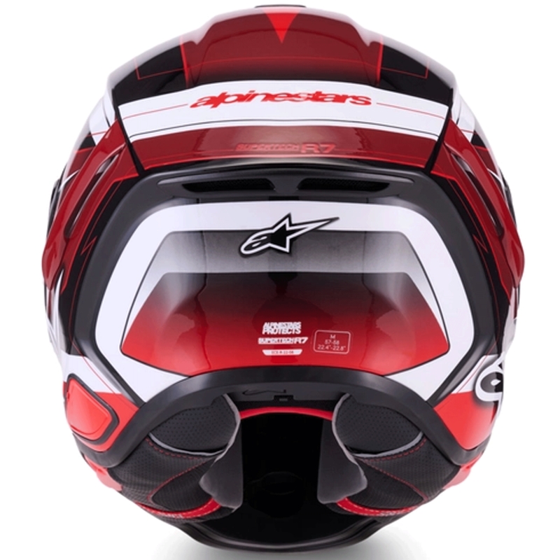 Alpinestars S-R7 Kinetis täismaskiga mootorrattakiiver must-punane-valge