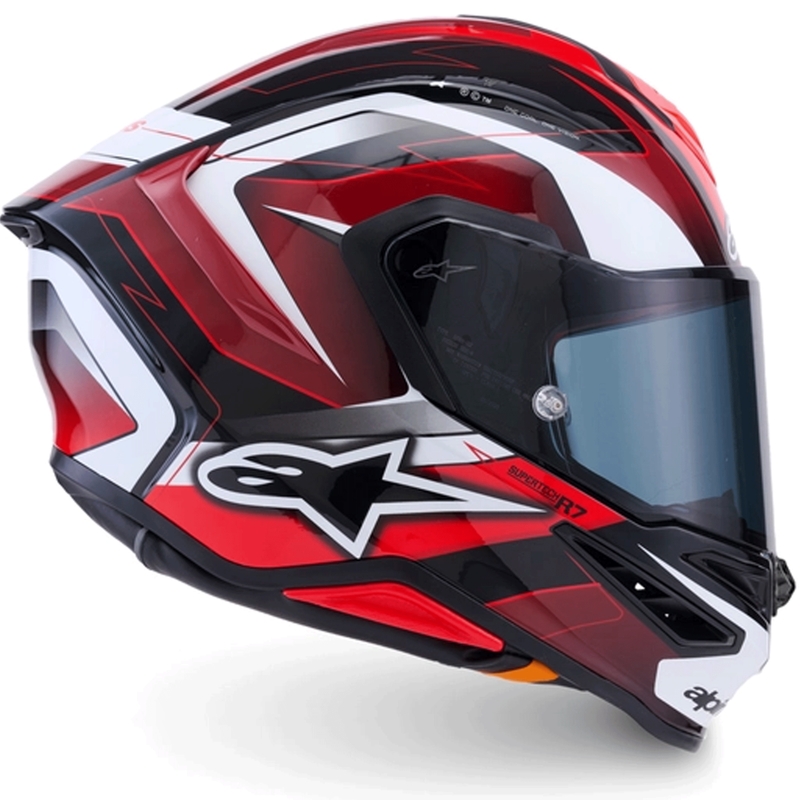 Alpinestars S-R7 Kinetis täismaskiga mootorrattakiiver must-punane-valge