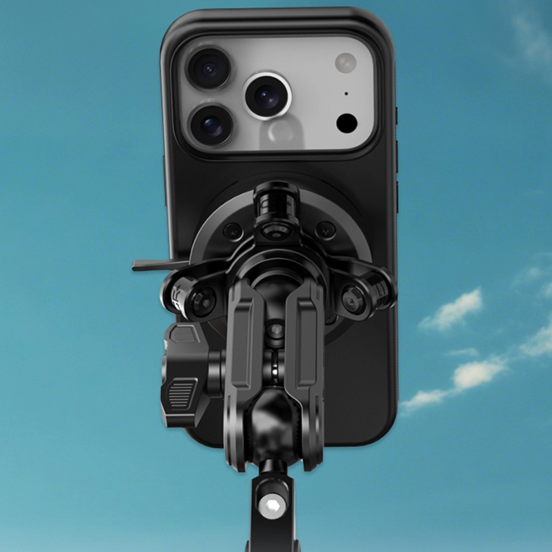 Mootorratta lenkstangi telefonihoidik 3D polüamiidist vibratsioonisummutiga GRxplore MT6 must