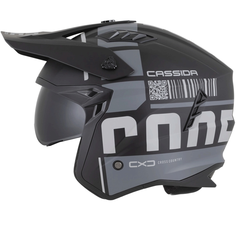 Modulaarne mootorrattakiiver Cassida Cross Country Code matt must-tumehall-helehall