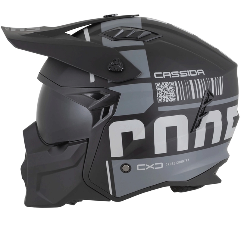 Modulaarne mootorrattakiiver Cassida Cross Country Code matt must-tumehall-helehall