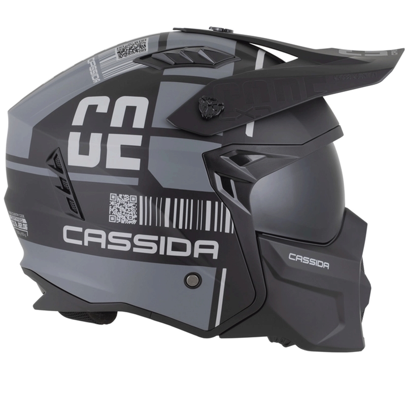Modulaarne mootorrattakiiver Cassida Cross Country Code matt must-tumehall-helehall