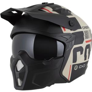 Modulaarne mootorrattakiiver Cassida Cross Country Code matt liiva-must-punane
