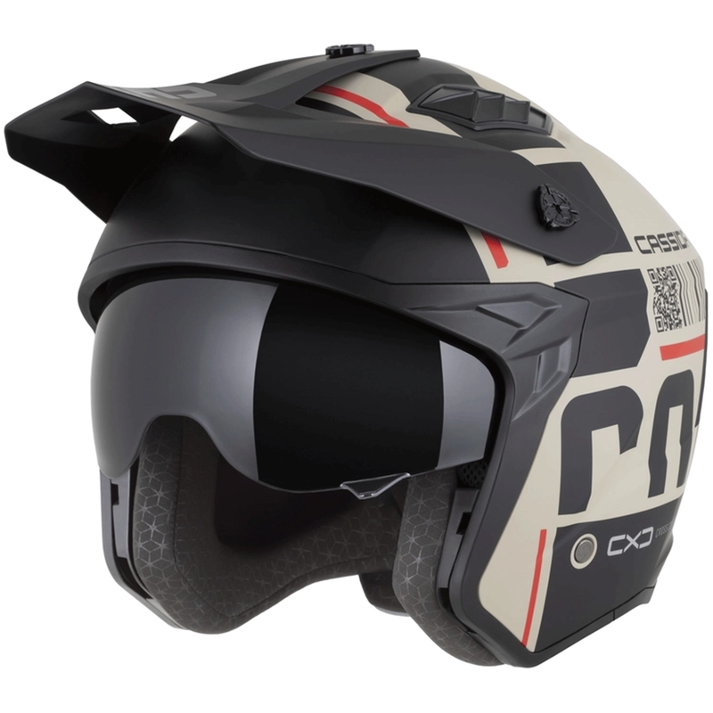 Modulaarne mootorrattakiiver Cassida Cross Country Code matt liiva-must-punane