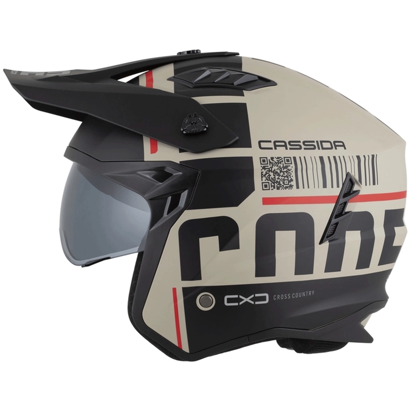 Modulaarne mootorrattakiiver Cassida Cross Country Code matt liiva-must-punane