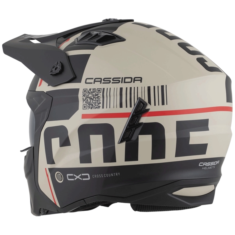Modulaarne mootorrattakiiver Cassida Cross Country Code matt liiva-must-punane