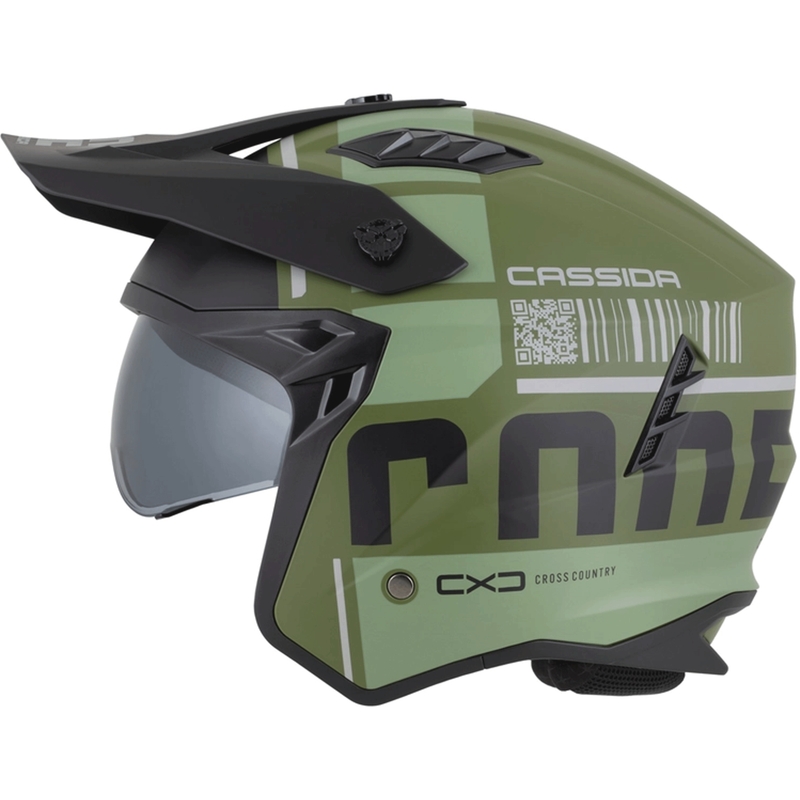 Moodulmootorratta kiiver Cassida Cross Country Code matt roheline-hall-must
