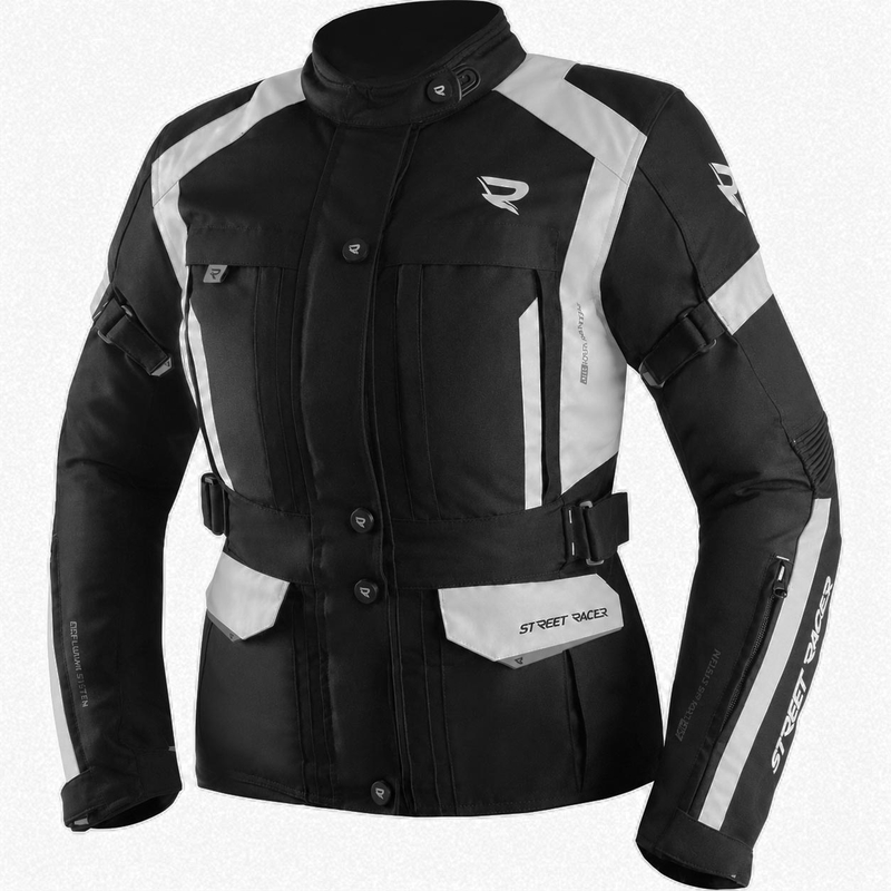 Naiste mootorrattajakk Street Racer Hilax must-helehall