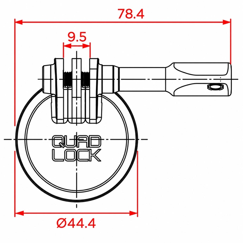 Quad Lock® spordikaamera adapter – standardne GoPro must