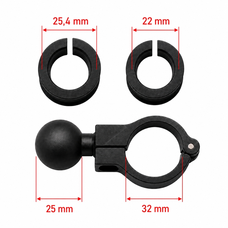 MotoZem Claw PRO vibratsioonivastane hoidik juhtmevaba laadija ja USB-C pesaga, must