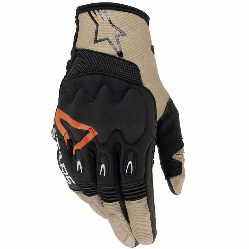 Alpinestars Techdura motokrossikindad must-pruun-fluo punane