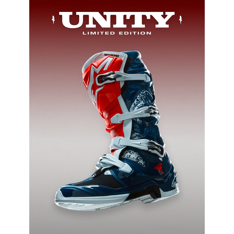 Alpinestars TECH 7 UNITY krossisaapad puna-valge-sinised