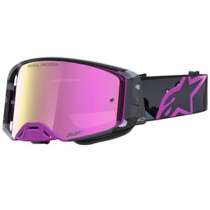 Alpinestars Supertech Lone lillad kamuflaažkrossiprillid peegli-roosa pleksiklaasiga
