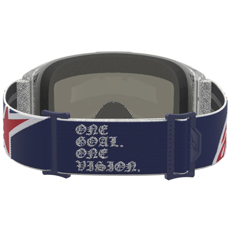 Alpinestars Vision 5 Fiftyfold sini-puna-valged motokrossiprillid punase peegliga