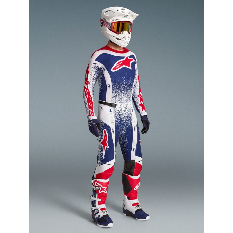 Alpinestars Techstar limiteeritud väljaande Unity motokrossisärk punane-valge-sinine