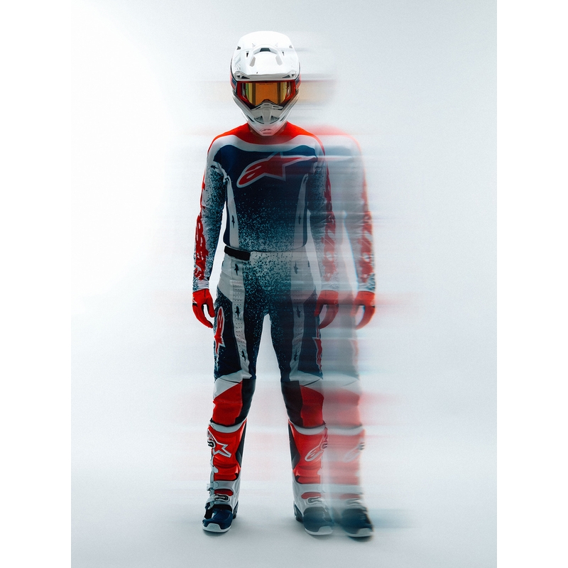 Alpinestars Techstar limiteeritud väljaande Unity motokrossisärk punane-valge-sinine
