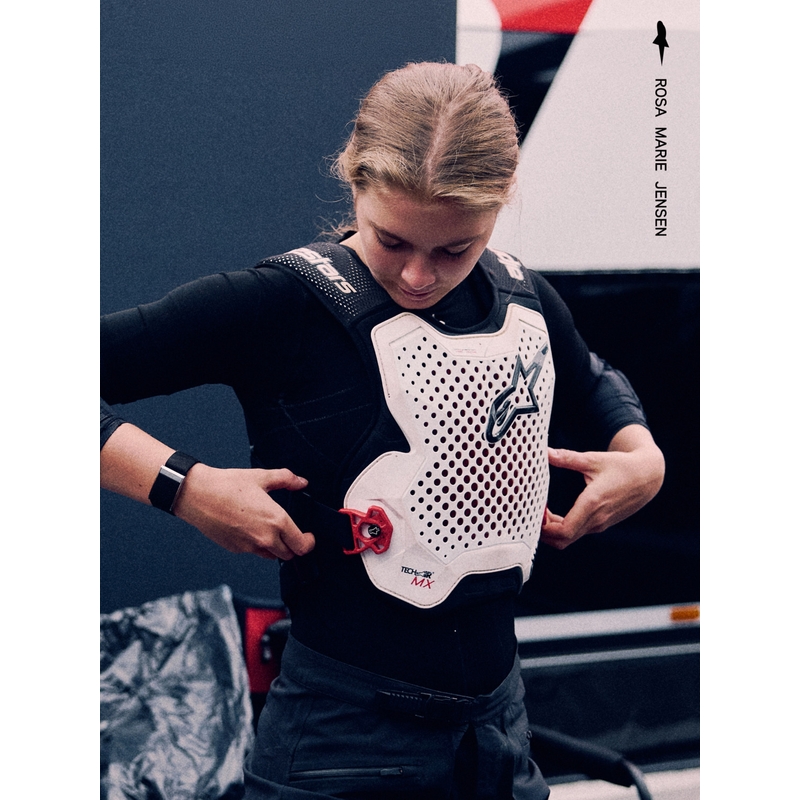 Alpinestars TECH-AIR®MX plasmasüsteemiga turvapadjavest valge-must-punane