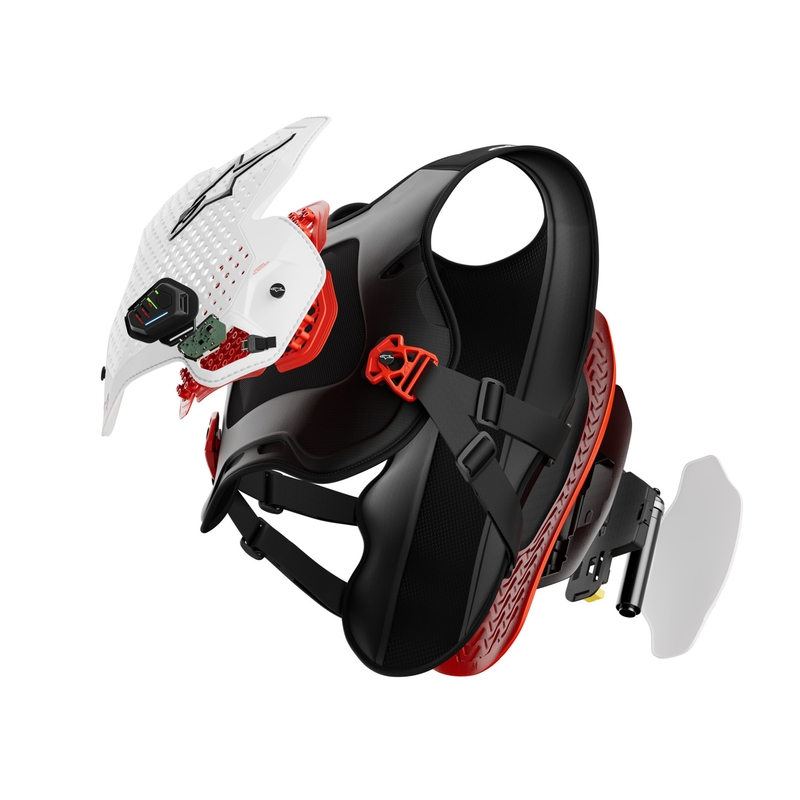 Alpinestars TECH-AIR®MX plasmasüsteemiga turvapadjavest valge-must-punane