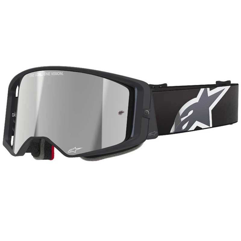 Alpinestars Supertech Corp motokrossiprillid mustad ja hallid hõbedaste klaasidega