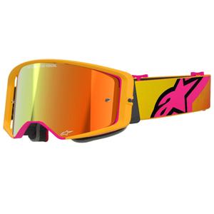 Alpinestars Supertech Corp motokrossiprillid kollane-roosa peegelpunase klaaspildiga