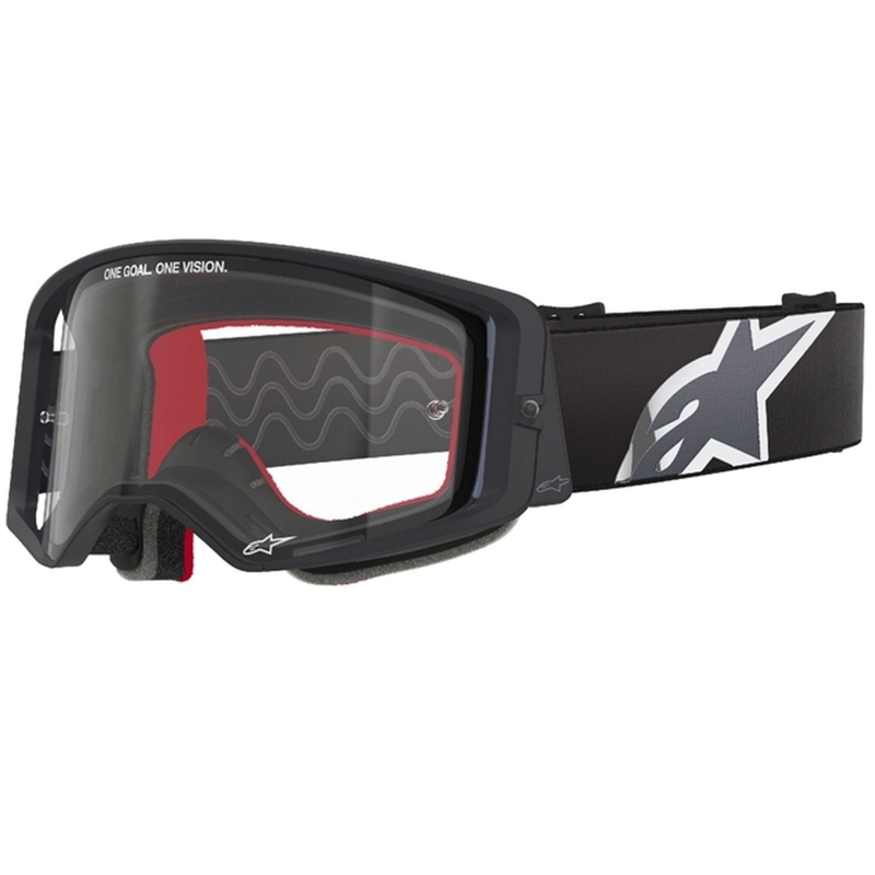 Alpinestars Supertech Corp mustad ja hallid motokrossiprillid läbipaistva klaasiga