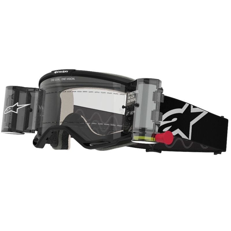 Alpinestars Vision 5 Corp ROLL-OFF Wide Vision motokrossiprillid musta värvi ja läbipaistva klaasiga
