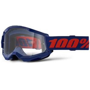 Motokross prillid 100% STRATA 2 Uus tumesinine (läbipaistev plexi)