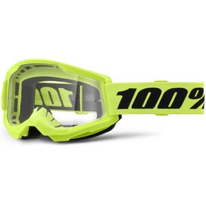 Motokross prillid 100% STRATA 2 Uus fluo kollane (läbipaistev plexi)