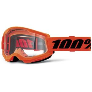 Motokross prillid 100% STRATA 2 Uus oranž (läbipaistev plexi)