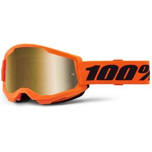 Motokross prillid 100% STRATA 2 Uus oranž (kuldne plexi)