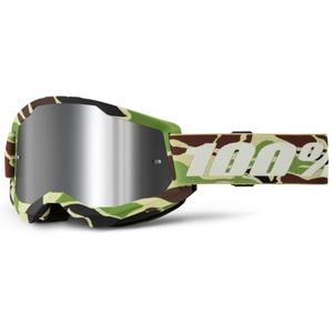 Motokross prillid 100% STRATA 2 New War Camo roheline (hõbedane plexi)